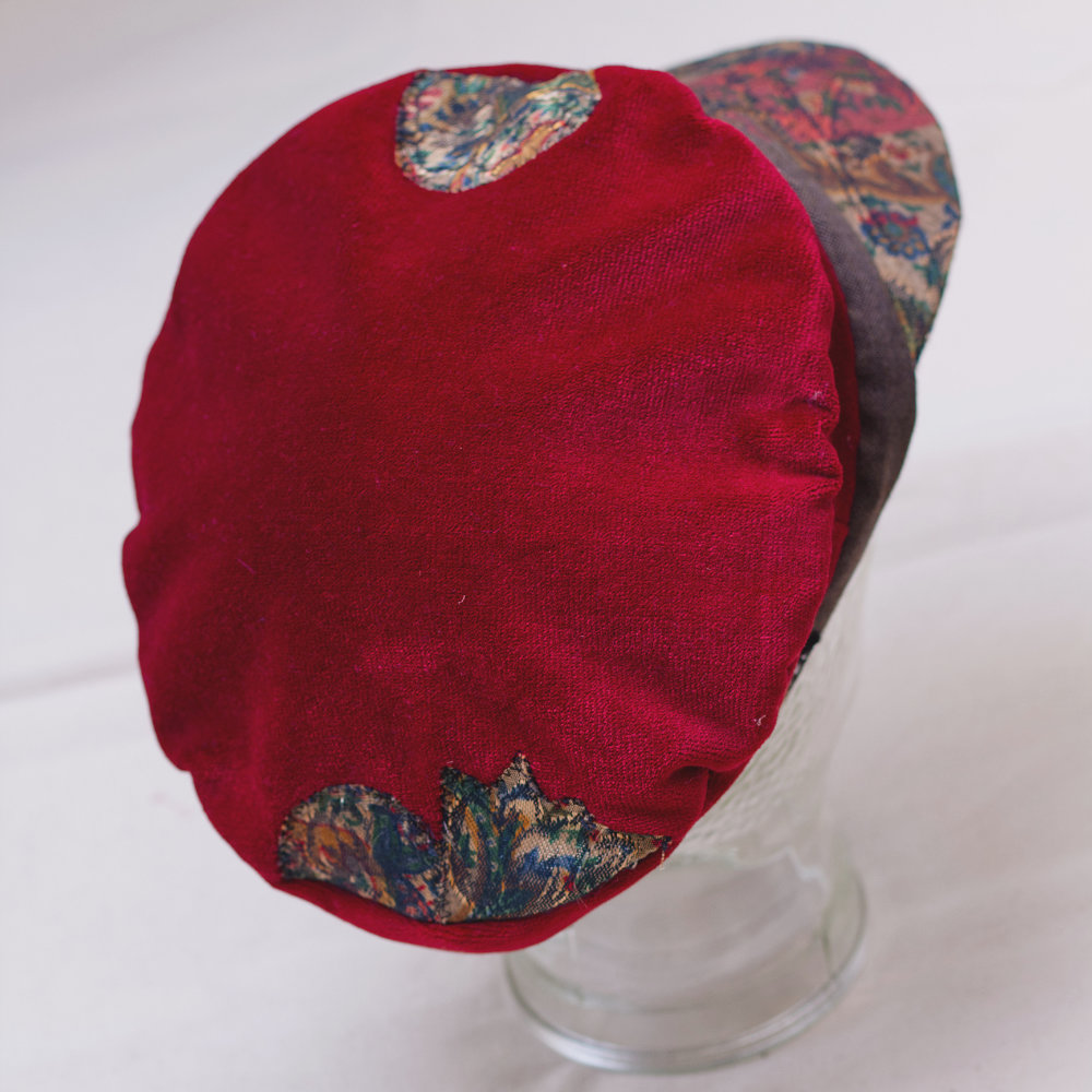 Upcycled reversible cap ornaments