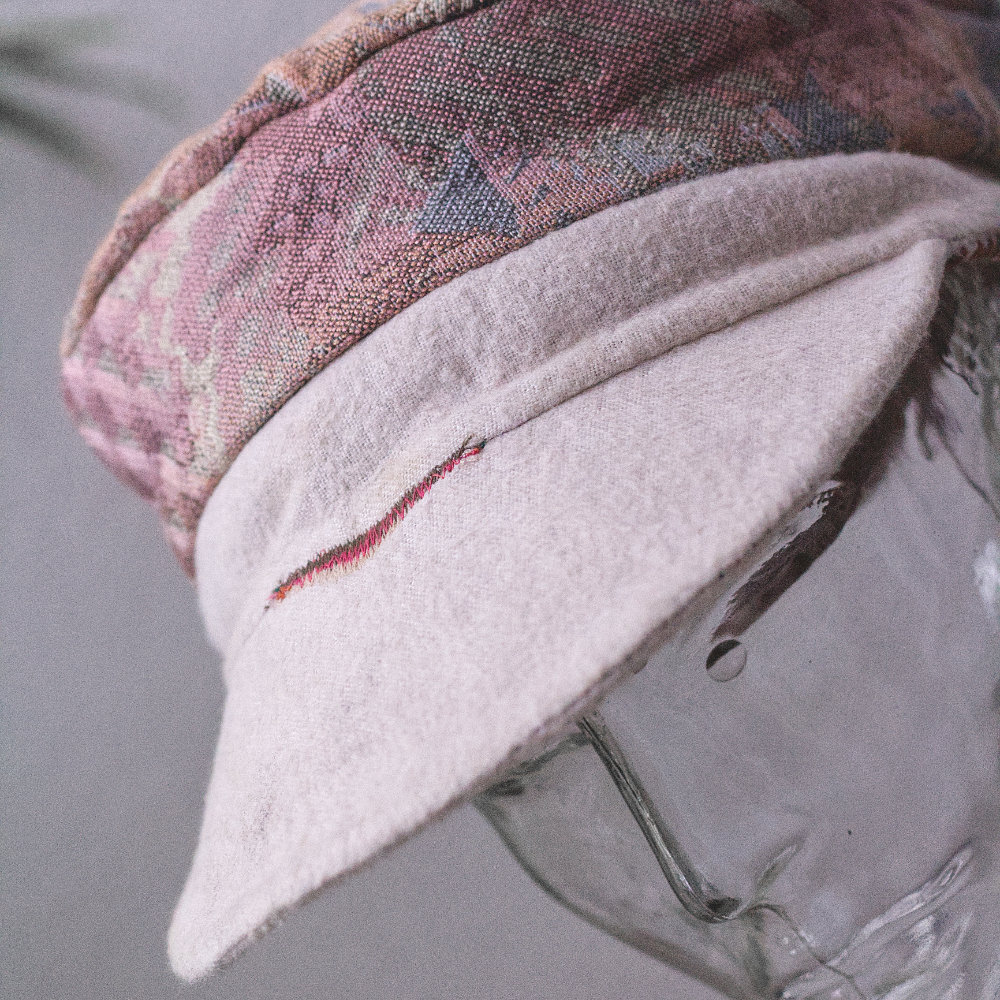 Upcycled reversible cap upholstery